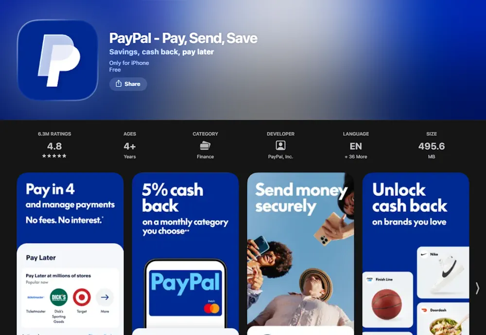 PayPal App App Store Screenshot